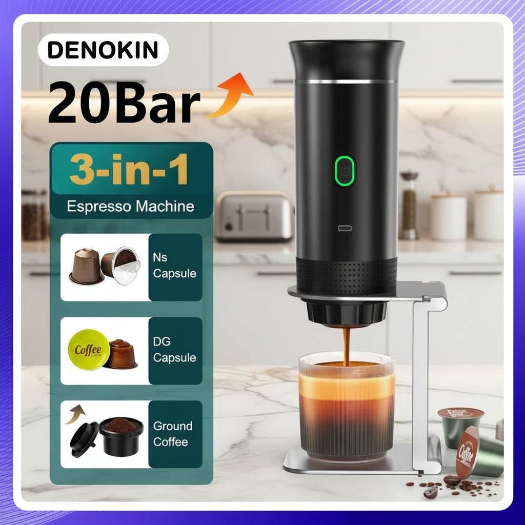 3-in-1 Wireless Coffee Machine for Travel, Car & Camping