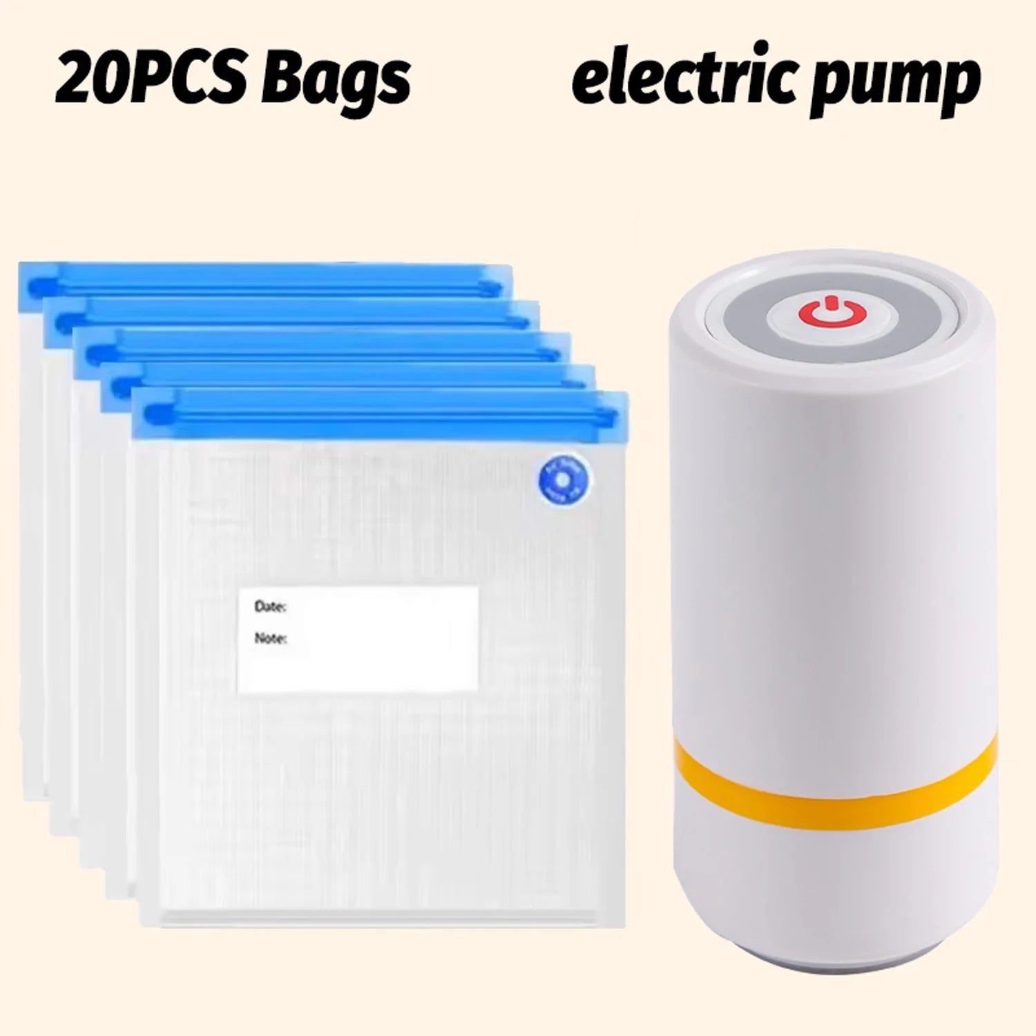 Mini Electric Portable Food Vaccum Sealer with Reusable bags