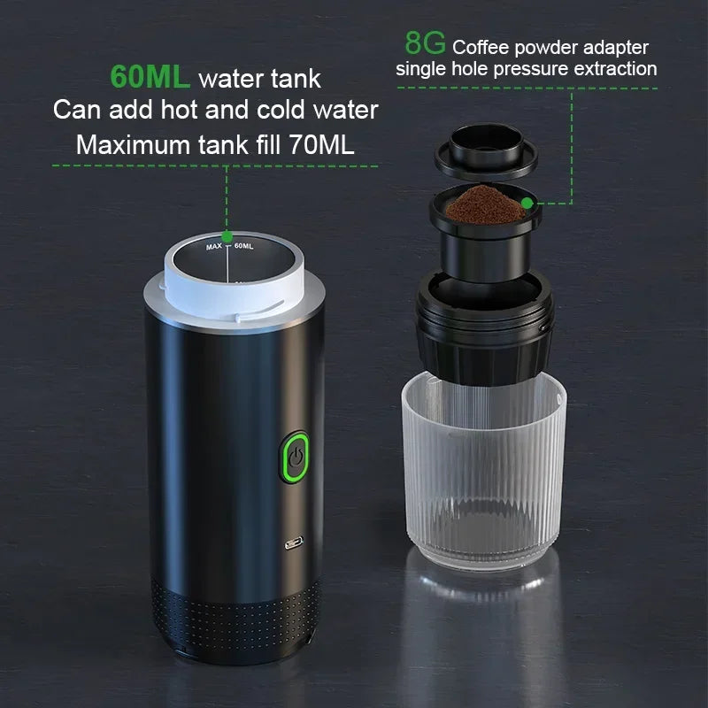 3-in-1 Wireless Coffee Machine for Travel, Car & Camping