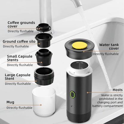 3-in-1 Wireless Coffee Machine for Travel, Car &amp; Camping
