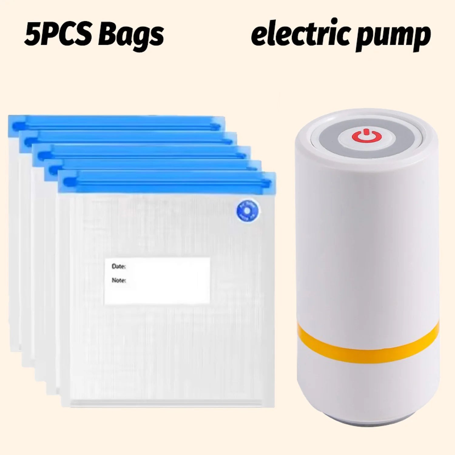 Mini Electric Portable Food Vaccum Sealer with Reusable bags