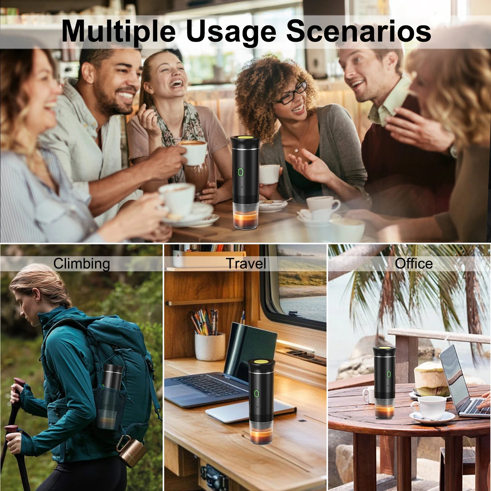 3-in-1 Wireless Coffee Machine for Travel, Car &amp; Camping