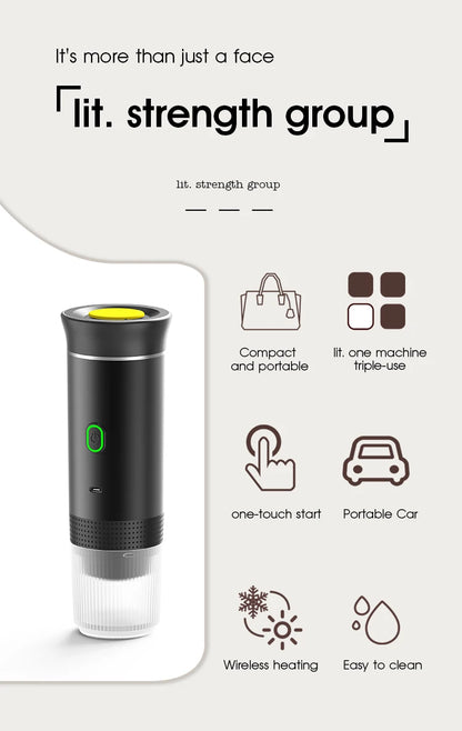 3-in-1 Wireless Coffee Machine for Travel, Car &amp; Camping
