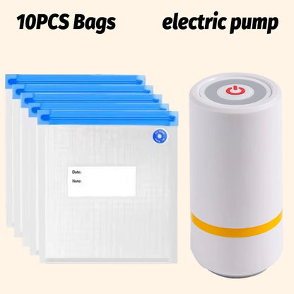 Mini Electric Portable Food Vaccum Sealer with Reusable bags