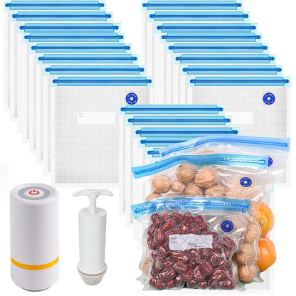 Mini Electric Portable Food Vaccum Sealer with Reusable bags
