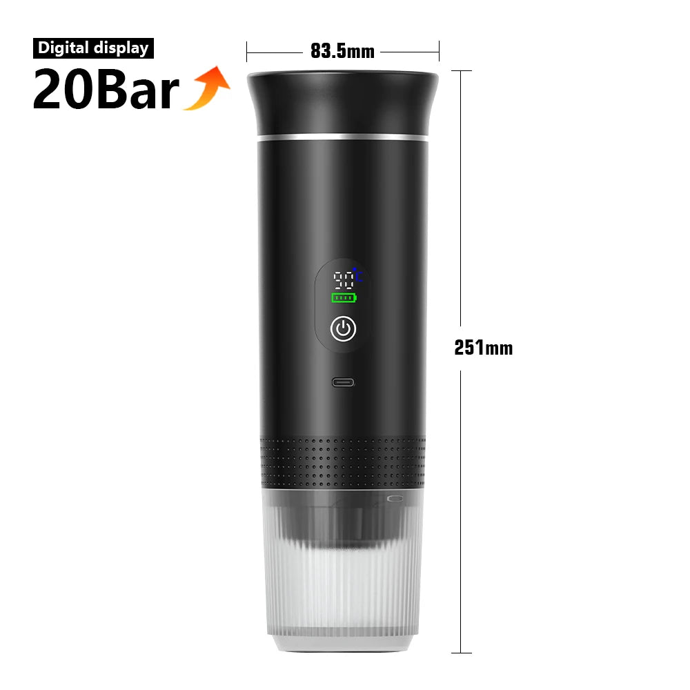3-in-1 Wireless Coffee Machine for Travel, Car &amp; Camping