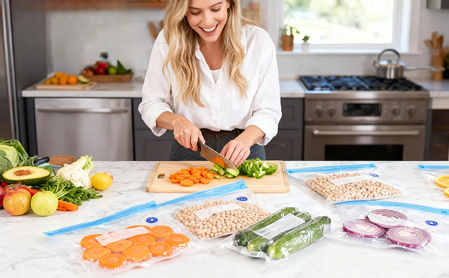 Mini Electric Portable Food Vaccum Sealer with Reusable bags